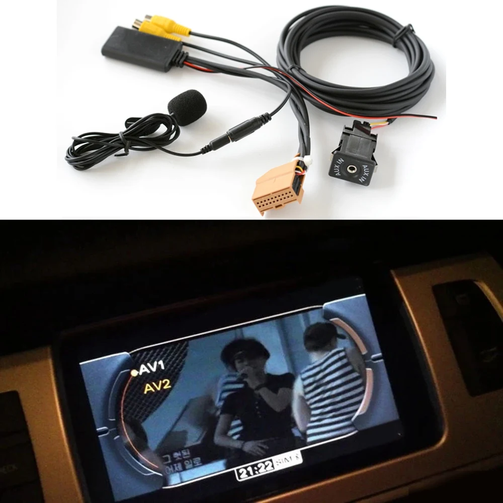 Audio Music Only - 12V MMI 2G Bluetooth AUXアダプター（マイク付き）アウディQ7 A6