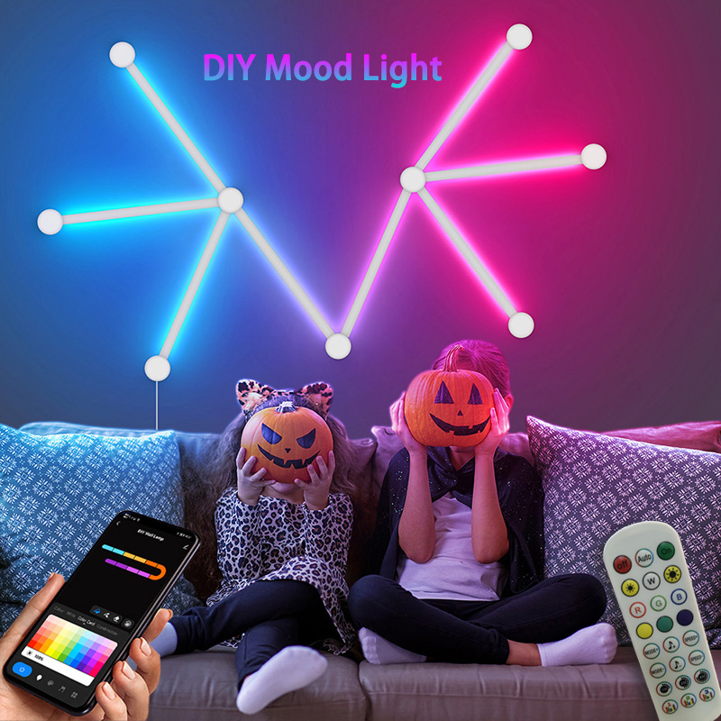 Audio Music Free - スマートRGBウォールランプ、Bluetoothアプリ接続LEDライトバー（音楽パーティー用）、DIYテレビバックライト、寝室ゲーム用雰囲気装飾