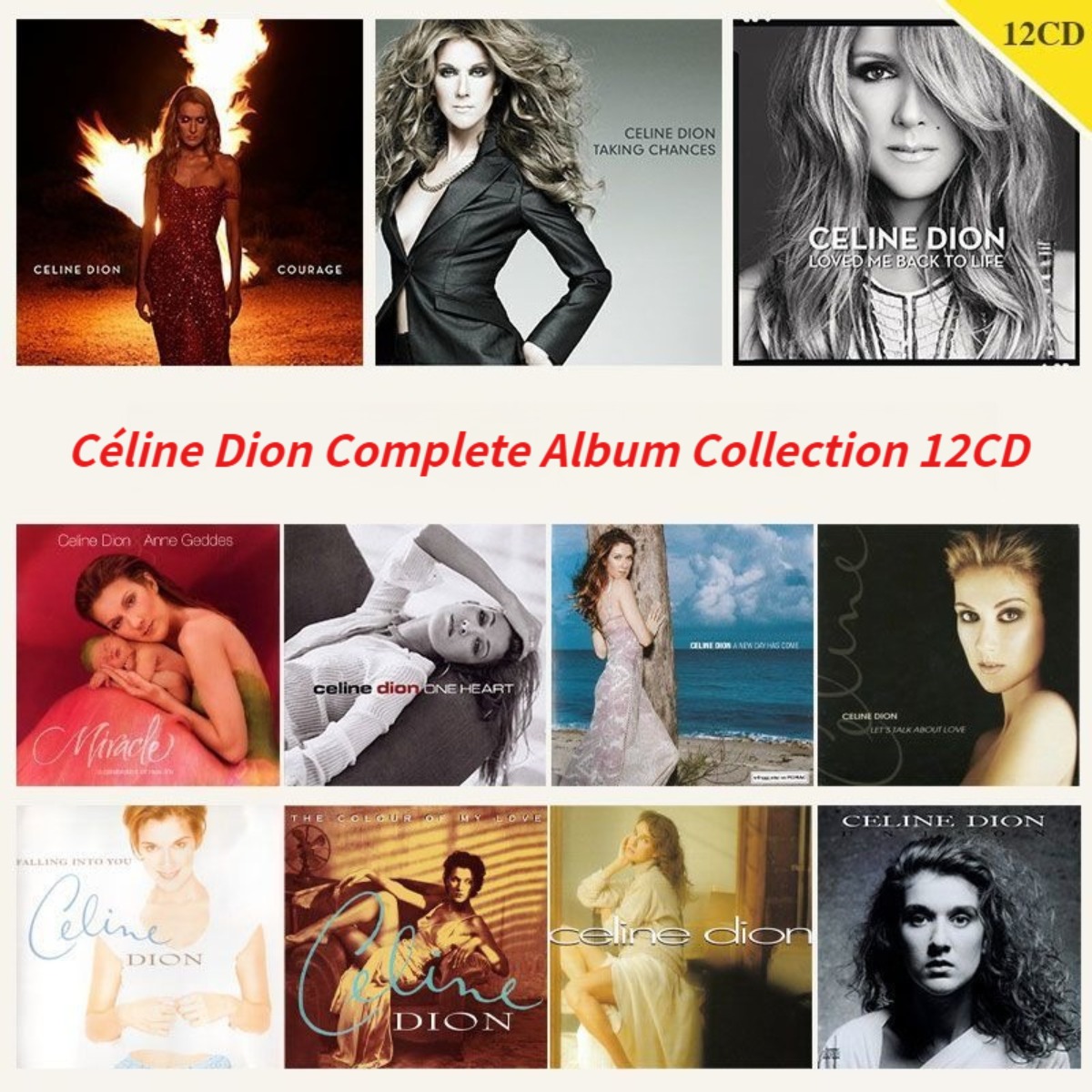 Audio Music Only - セリーヌ・ディオン ザ・アルティメット・コンプリート・アルバム・コレクション オンリーCD ロスレス・バーンドディスク ボーカル・ポップ・ミュージック・オーディオ 12CD