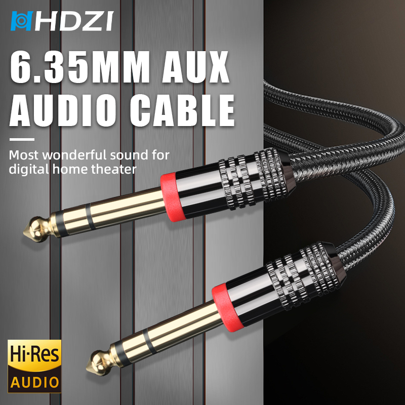 Audio Music Interface - 6.35mm TRSギターケーブル ステレオオーディオケーブル 1/4インチ オス-オス バランスオーディオケーブル