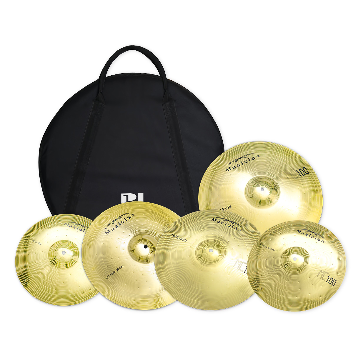 Cymbal Hi Hat - PD Mc100 ブロンズシンバルパック 14インチ+14インチ+16インチ+20インチ 4ピースセット ハイハット