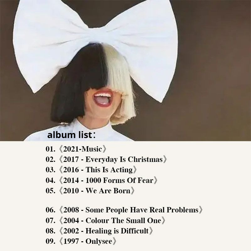 Sia コンプリート9CDミュージックアルバムコレクション  - Audio Music Only のレビューと価格
