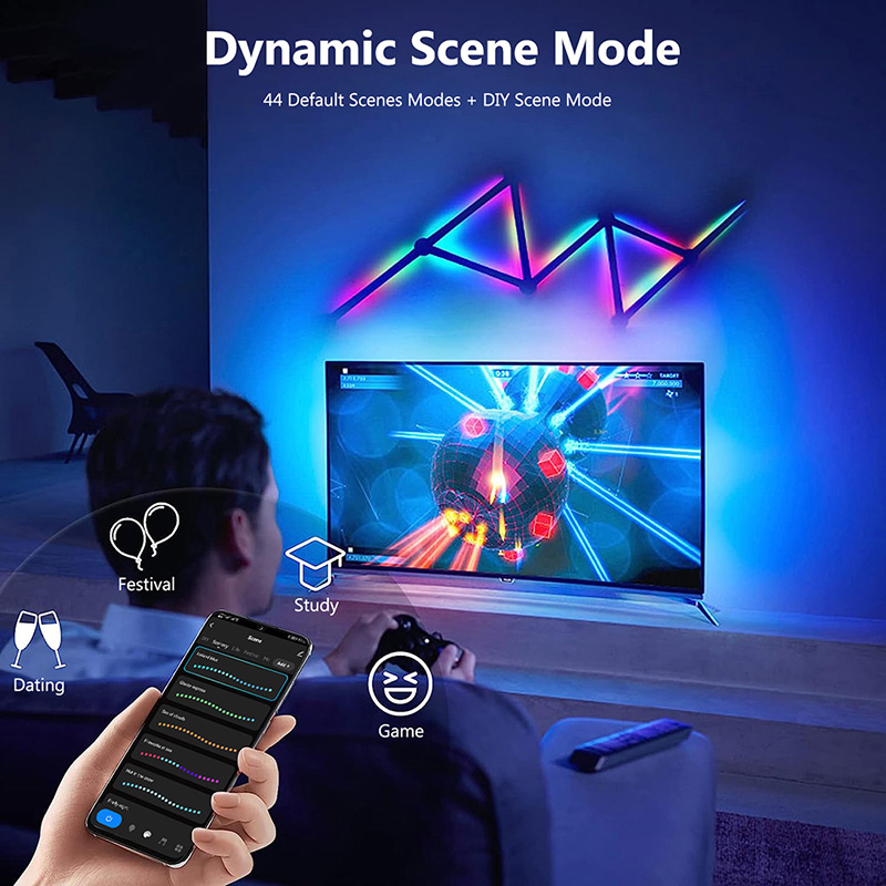 スマートRGBウォールランプ、Bluetoothアプリ接続L - Audio Music Free のレビューと価格