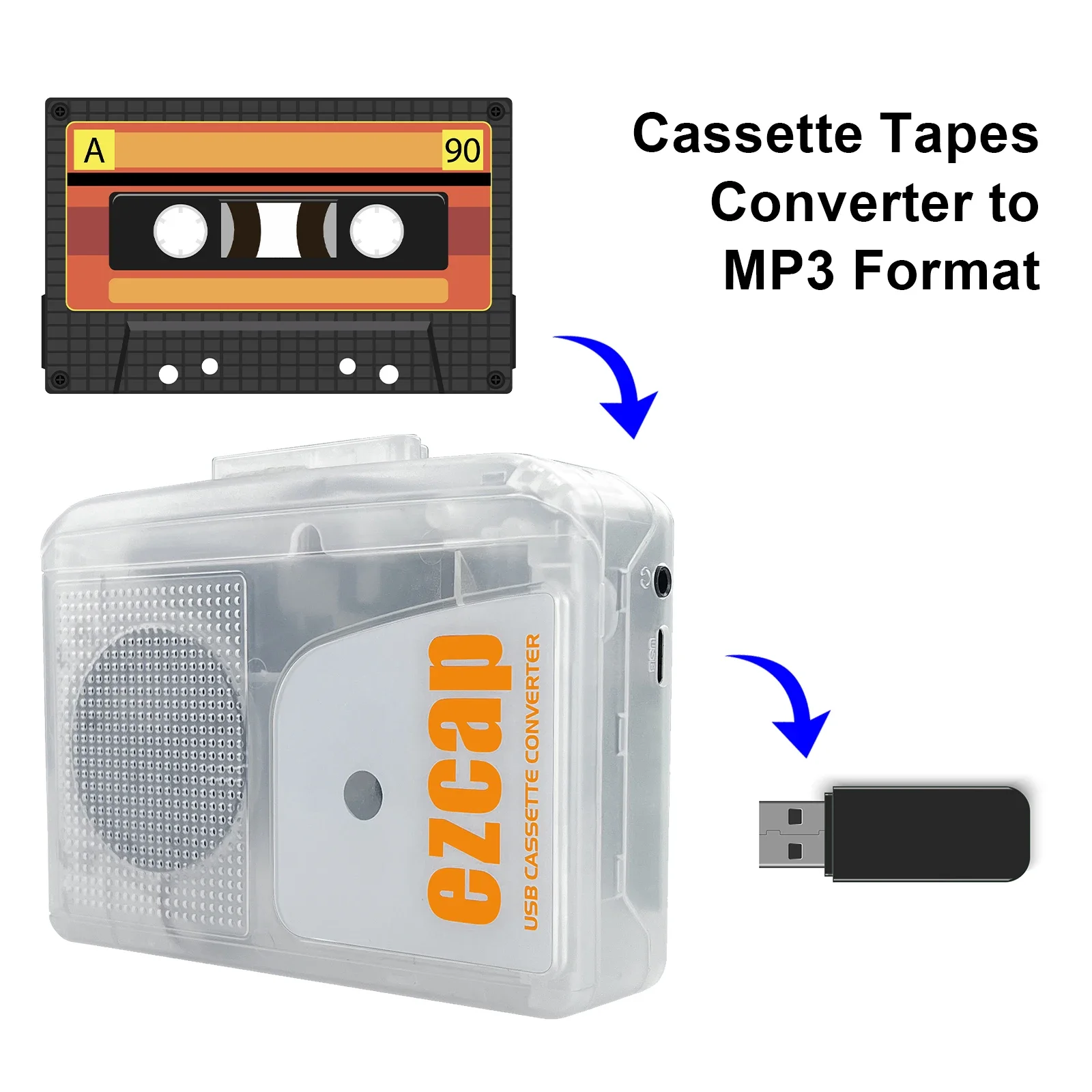 新しいEZCAP249 USBカセットプレーヤー、ウォークマ - Audio Music Converter To Mp3 のレビューと価格